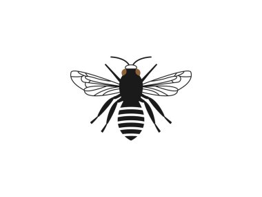 Arı bal ikonu. Vektör illüstrasyonu, düz tasarım.