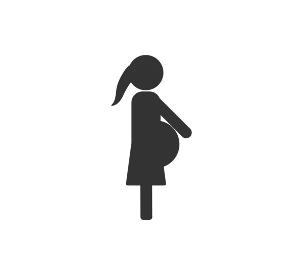 Madre, icona della gravidanza. Illustrazione vettoriale, design piatto . — Vettoriale Stock