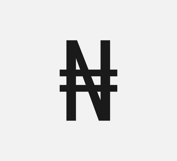 Nigerian Naira currency symbol. Vector illustration, flat design — 스톡 벡터