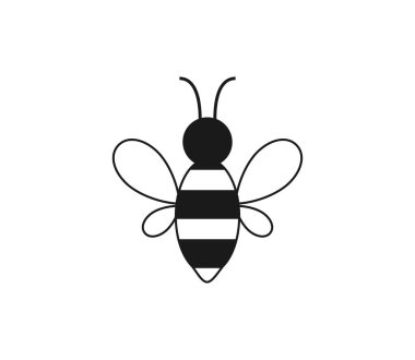 Arı bal ikonu. Vektör illüstrasyonu, düz tasarım.