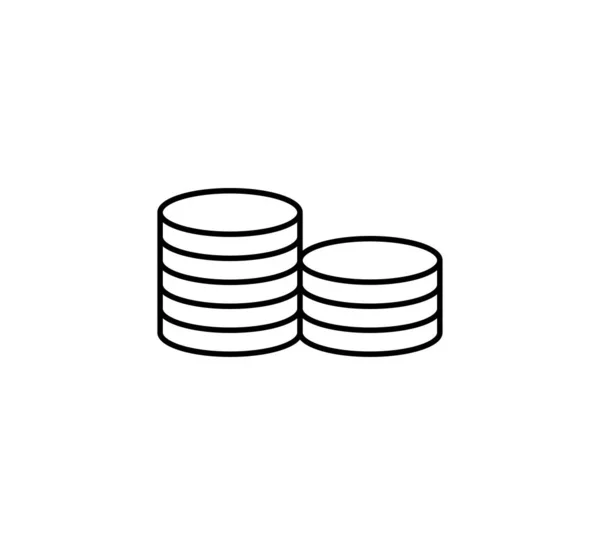 Mynt stack, pengar ikon. Vektorillustration, platt design. — Stock vektor