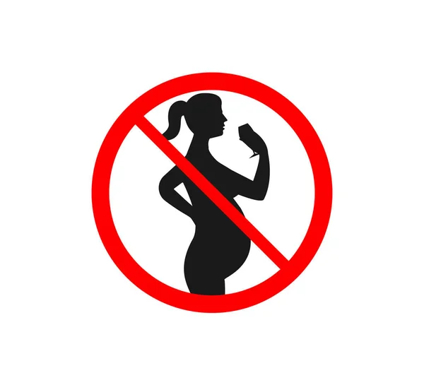Danger for pregnant, not drink. Vector illustration. Flat. — Stock Vector