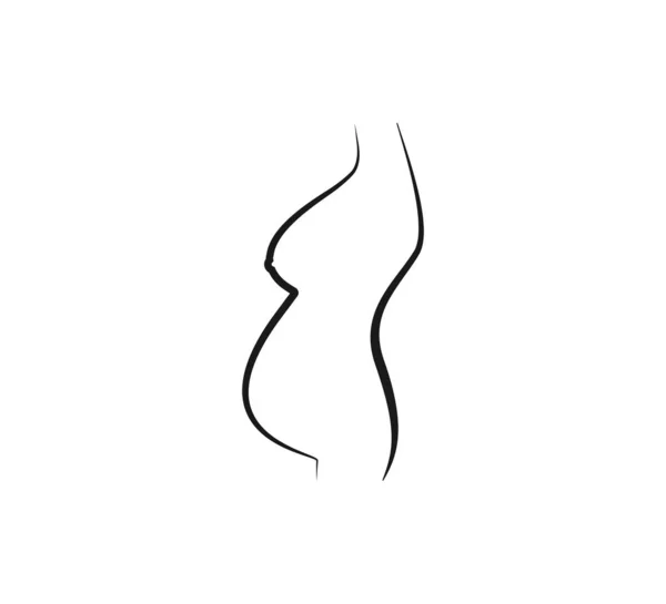 Беременная женщина, значок линии. Векторная иллюстрация. Плоская квартира . — стоковый вектор