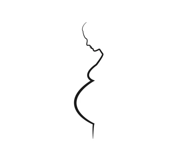 Woman Pregnant, line icon. Vector illustration. Flat. — Stock Vector