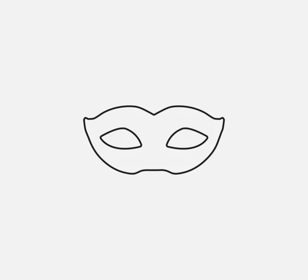 Icono de máscara de mascarada. Ilustración vectorial, diseño plano. Línea . — Vector de stock