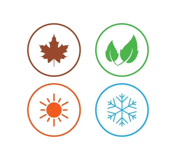 Four season icon. Vector illustration, flat design. — Stock Vector