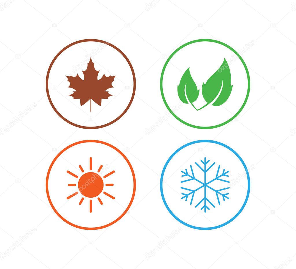 Four season icon. Vector illustration, flat design.