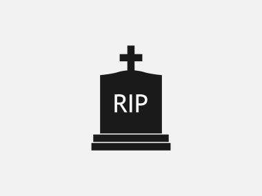 Gravestone, graveyard, rip icon. Vector illustration, flat design.