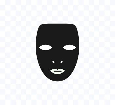 Tiyatro maskesi ikonu. Vektör illüstrasyonu, düz tasarım.