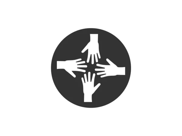 Icono de grupo de mano voluntaria. Ilustración vectorial, diseño plano . — Archivo Imágenes Vectoriales