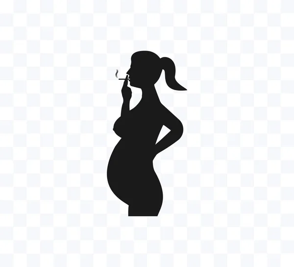 Danger for pregnant, no smoking. Vector illustration. Flat. — Stock Vector