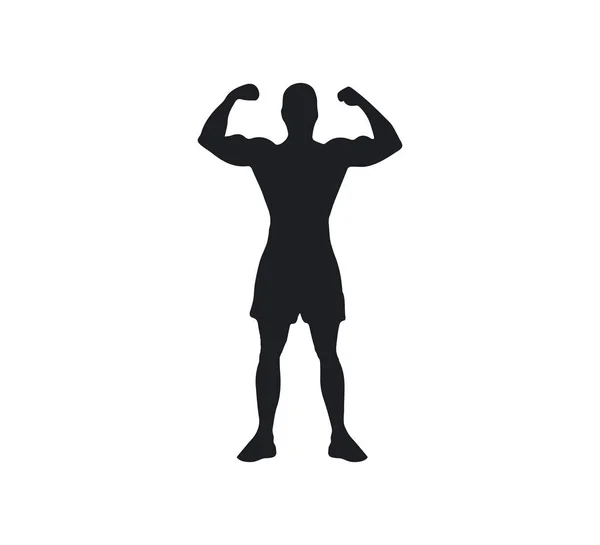 Uomo silhouette sportiva. Illustrazione vettoriale. Piatto. atletica — Vettoriale Stock