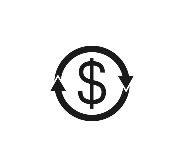 Dólar, icono del dinero. Ilustración vectorial, diseño plano — Vector de stock