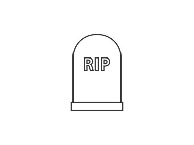 Gravestone, graveyard, rip icon. Vector illustration, flat design.