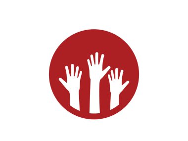 Charity, hand, volunteer icon. Vector illustration, flat design.