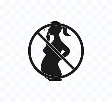 Danger for pregnant, no smoking. Vector illustration. Flat.