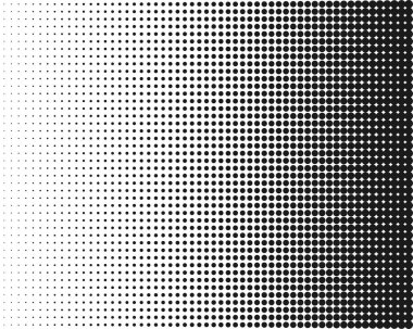 Halftone, transition monochrome dotted pattern Vector clipart