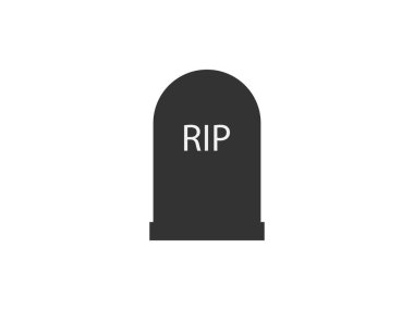 Vector illustration, flat design. Gravestone graveyard rip icon