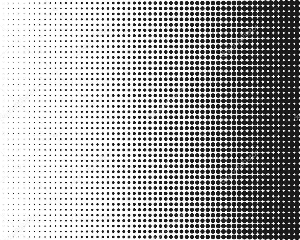 Halftone, transition monochrome dotted pattern Vector