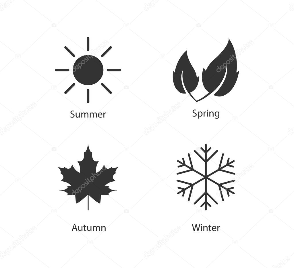 Vector illustration, flat design. Four season icon.