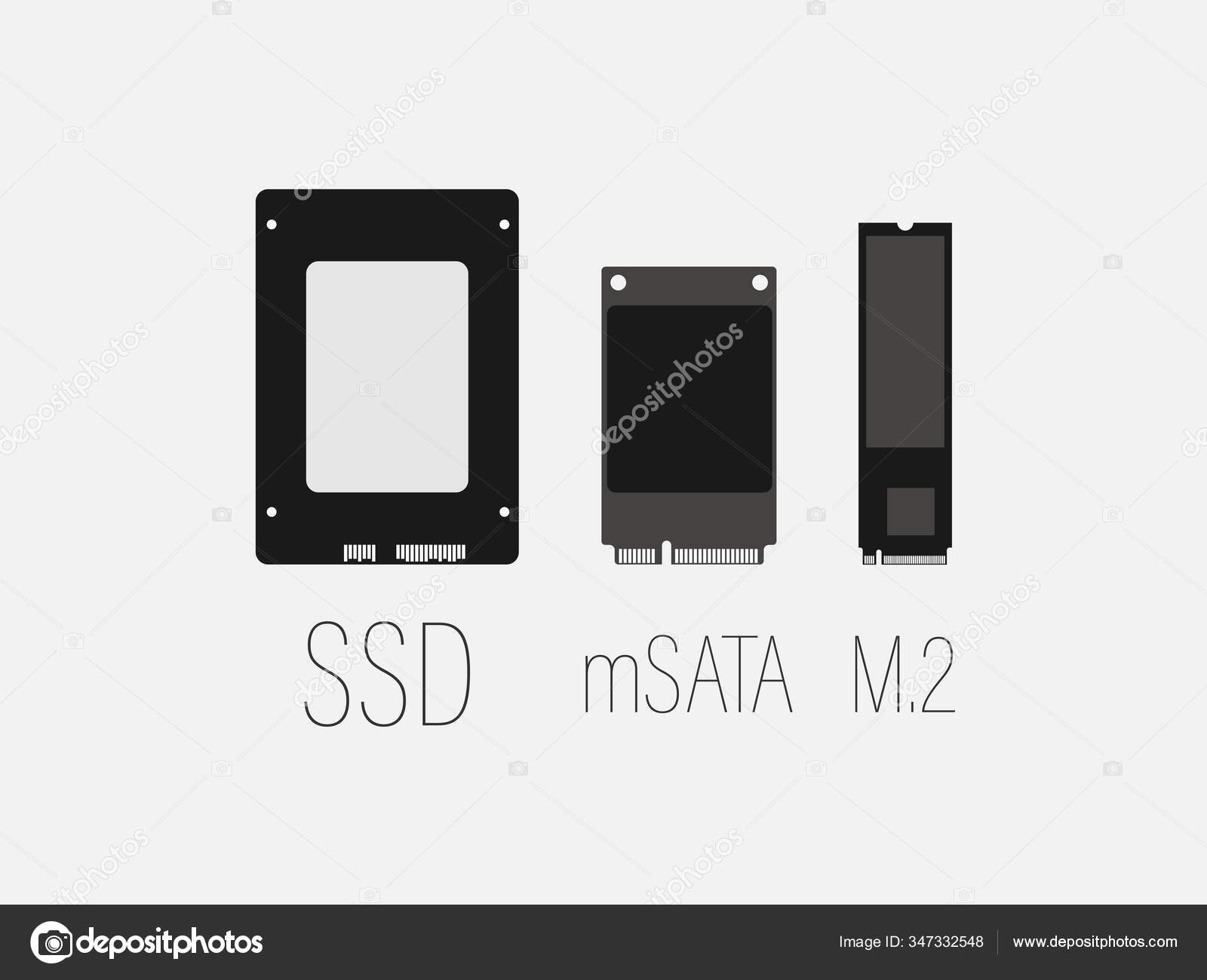 Vector Illustration Flat Design Ssd Msata Ssd Icon Stock Vector C Citizen2487