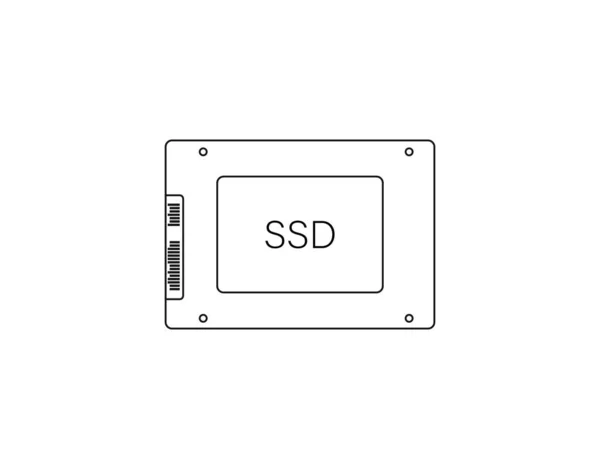 Illustration Vectorielle Design Plat Disque Solide Icône Ssd — Image vectorielle