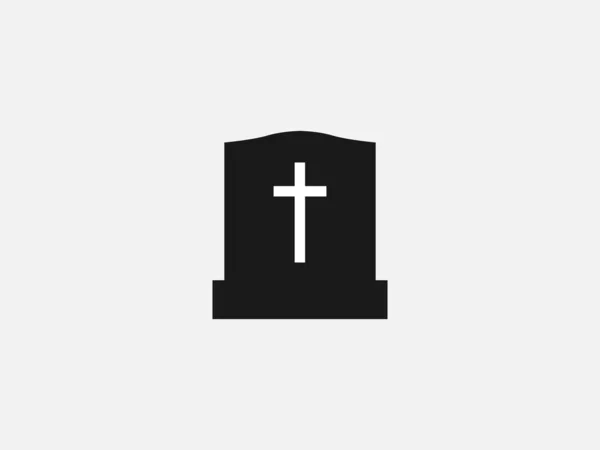 Vector Illustration Flat Design Gravestone Graveyard Rip Icon — ストックベクタ