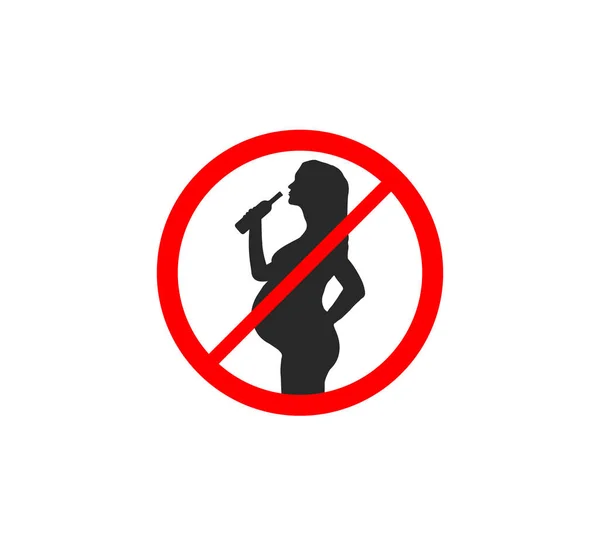 Vector Illustration Flat Danger Pregnant Drink — Stock Vector