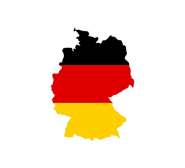 Vektör Çizimi Düz Tasarım Almanya Harita Bayrağı — Stok Vektör