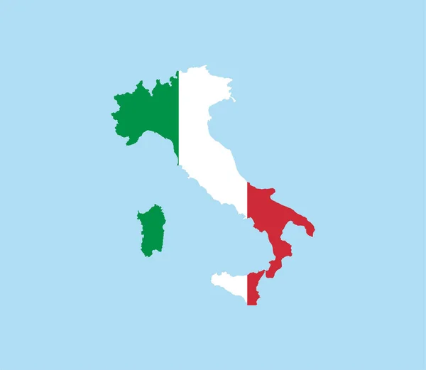 Vektorová Ilustrace Plochý Design Itálie Mapa — Stockový vektor