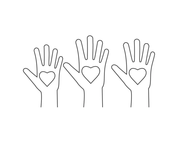 Vector Illustration Flat Design Charity Hand Volunteer Icon — ストックベクタ