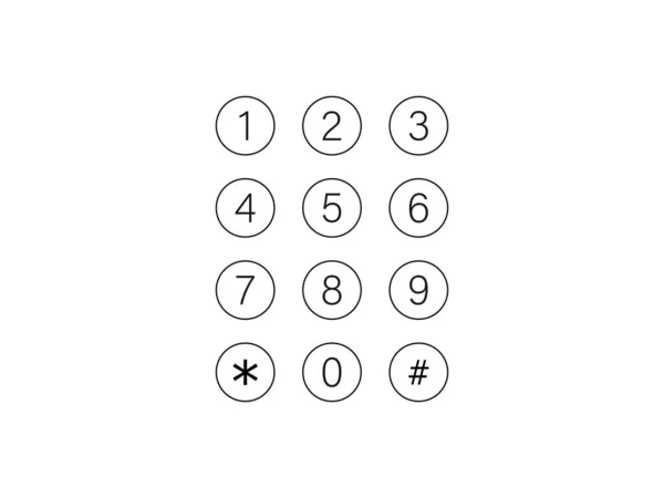 Vector Illustration Flat Design Interface Keypad Numbers Icon — Stock vektor