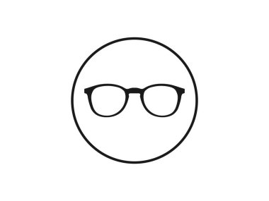 Vektör çizimi, düz tasarım. Gözlük gözlüğü simgesi