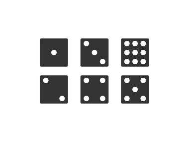 Vektör çizimi, düz tasarım. Zar oyunu simgesi