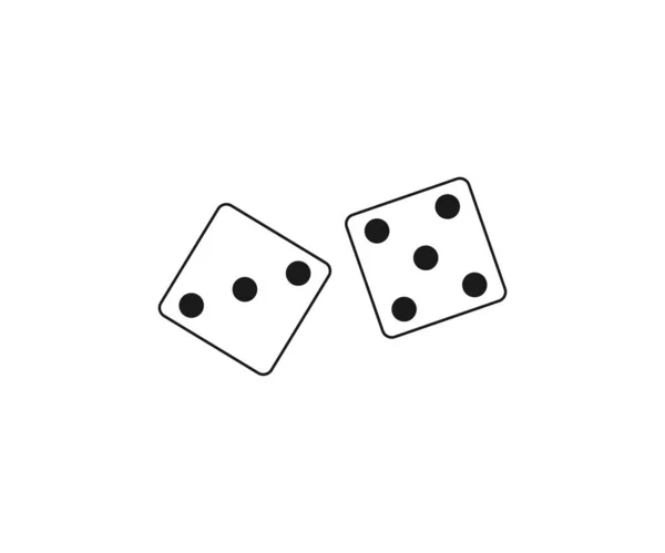 Vector Illustration Flat Design Dice Game Icon — Stock vektor