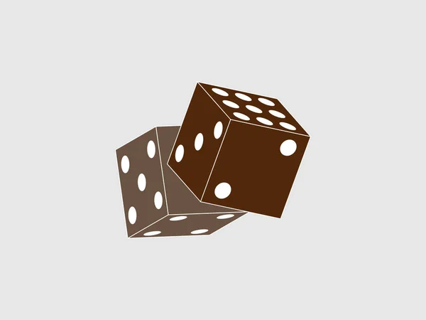 Würfel, Spiel, Casino-Symbol. Vektorillustration. Glücksspiel. — Stockvektor