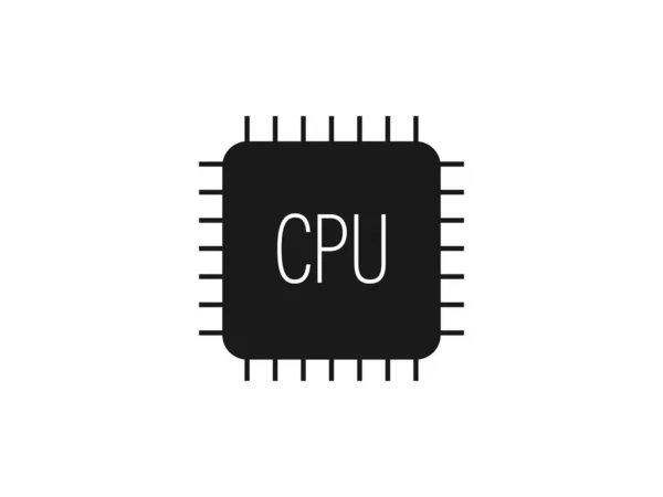 Cpu, значок процессора. Векторная иллюстрация, плоский дизайн . — стоковый вектор