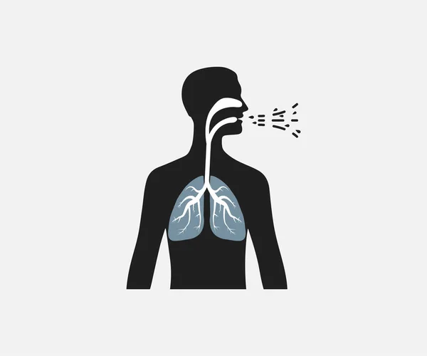 男の体のシルエット肺。ベクトルイラスト,平面デザイン. — ストックベクタ