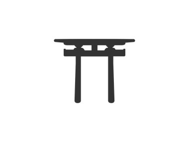 Vektör çizimi, düz tasarım. Japon shinto torii simgesi