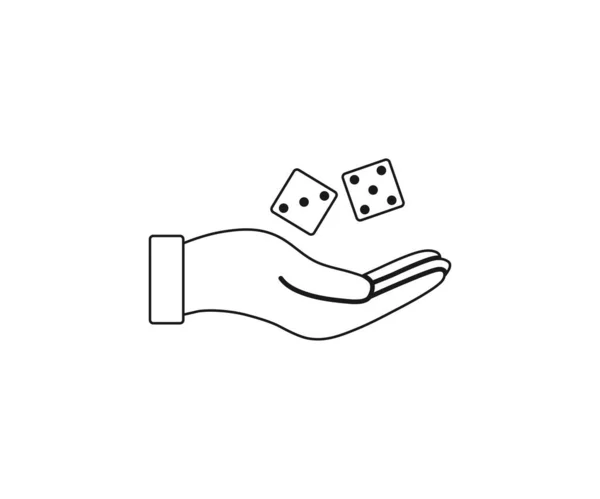 Hand throw dice icon. Vector illustration. Isolated. — Stock vektor