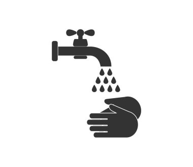 Vektör çizimi, düz tasarım. El yıkama simgesi