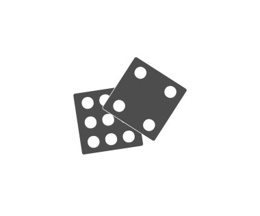 Vektör çizimi, düz tasarım. Zar oyunu simgesi