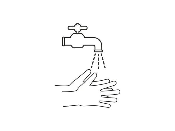 Vector Illustration Flat Design Hand Washing Icon — Stock Vector