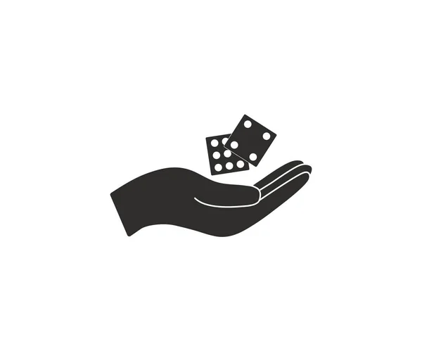 Vector Illustration Hand Throwing Dice Icon — Stock Vector