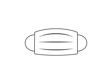 Vektör çizimi, düz tasarım. Tıbbi maske hasta simgesi