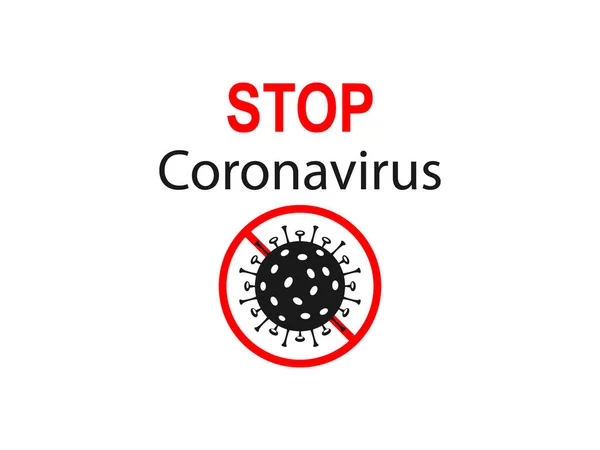 Ilustração Vetorial Design Plano Parar Ícone Coronavírus — Vetor de Stock