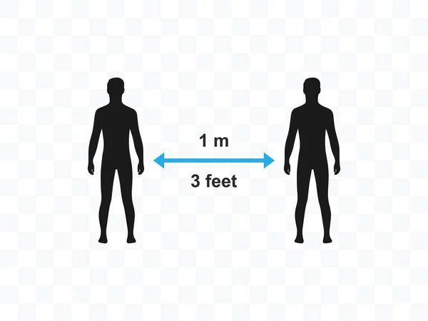 Ilustração Vetorial Design Plano Mantenha Coronavírus Distância —  Vetores de Stock