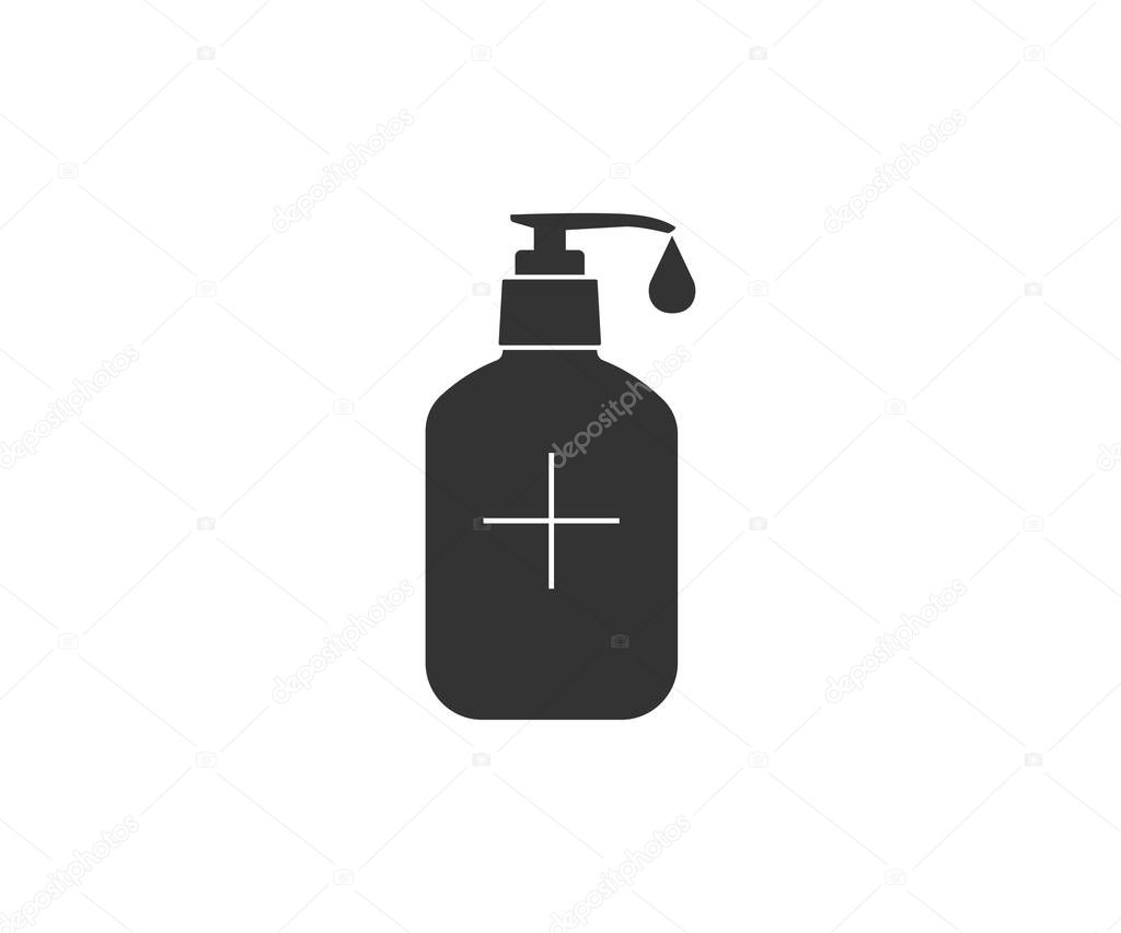 Vector illustration, flat design. Antibacterial sanitizer icon