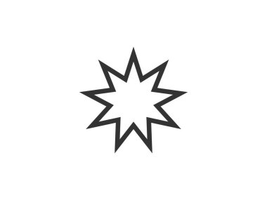 Vektör çizimi, düz tasarım. Bahai dini simgesi