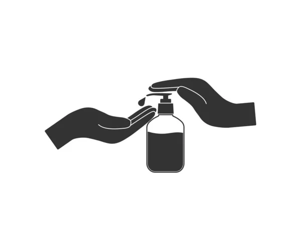 Ilustración Vectorial Diseño Plano Icono Desinfectante Manos — Vector de stock